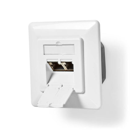 Nedis Netwerk Wanddoos inbouw,  2 poorten CAT6 Wit