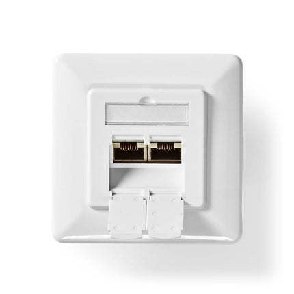 Nedis Netwerk Wanddoos inbouw,  2 poorten CAT6 Wit