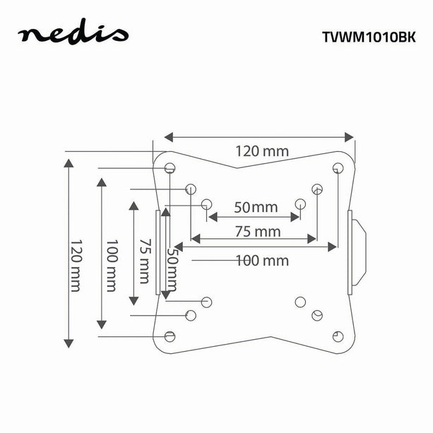 Support mural pour TV, inclinable pour 10-32 ", max. 30Kg. 1 point d'articulation