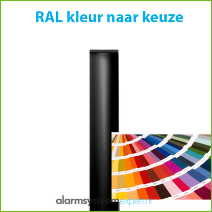 AlarmsysteemExpert.nl Cameramast 4 meter Ø 90mm met RVS muurbeugels