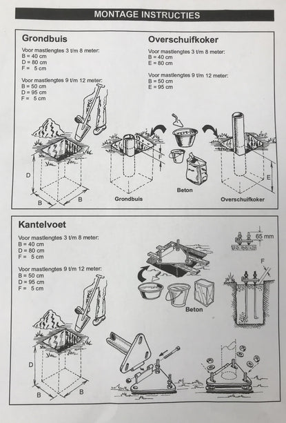 AlarmsysteemExpert.nl Ronde cameramast met kantelanker 4 meter Ø 90mm
