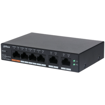 Dahua DH-CS4006-4ET-60, 4xPoE 100Mb poorten, Smart Switch, 2x Uplink Gigabit