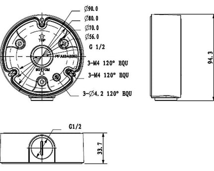 Dahua PFA135 montagebox voor buitentoepassing