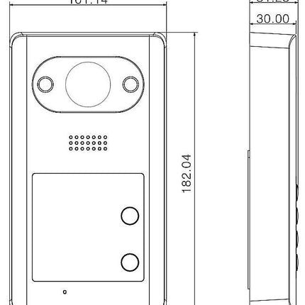 Dahua VTO3211D-P2 Video Intercom buitenpost met 2 drukknoppen, Mifare taglezer, PoE