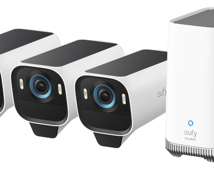 Eufy EufyCam S3 Pro, 3-Pack met HomeBase 3