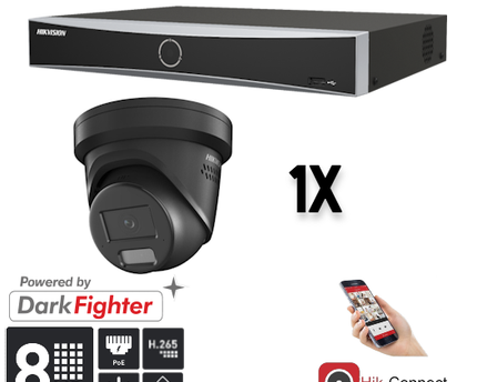 Hikvision Set 1x Turret 8MP + Recorder & Bekabeling