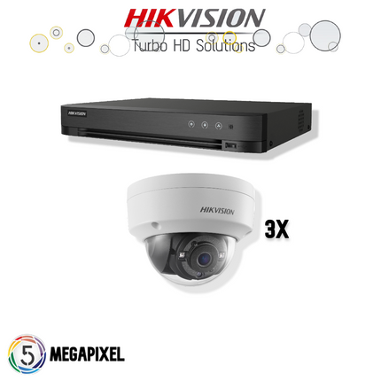 Hikvision Turbo HD Set | 3x Dome | 5 Megapixel |