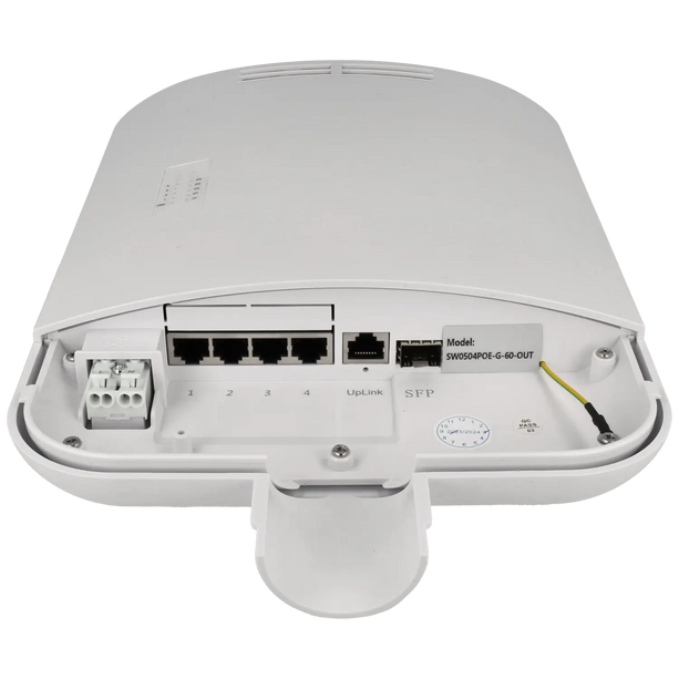 Movok 6 Poorts PoE Gigabit Buiten Switch, IP65 4x PoE, 2x Uplink