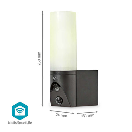 Nedis 2Mp SmartLife WiFi Camera (draaibaar) voor buiten met geïntegreerde Led Lamp