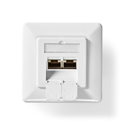 Nedis Netwerk Wanddoos inbouw,  2 poorten CAT6 Wit