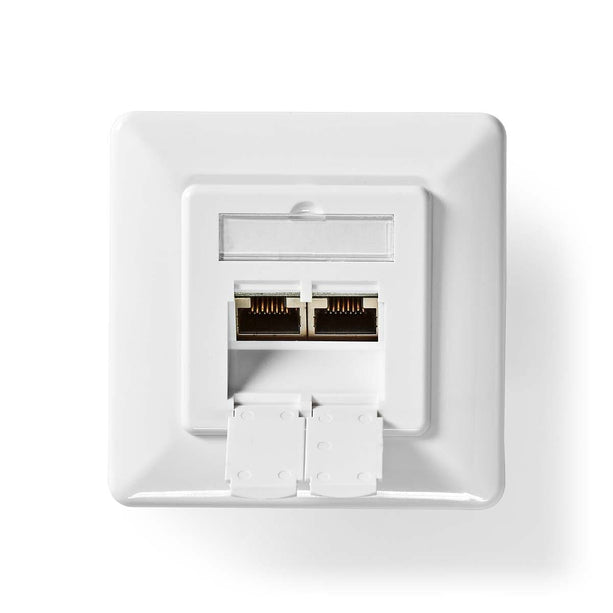 Nedis Netwerk Wanddoos inbouw,  2 poorten CAT6 Wit