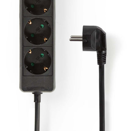Nedis Stekkerdoos met randaarde, 16 A, 3-wegs, 1.5m