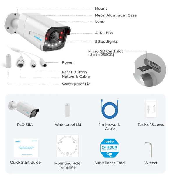 Reolink P430, 8Mp/4K slimme detectie Spotlight 5x Zoom PoE 2 weg audio