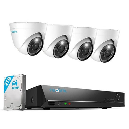 Reolink RLK8-1200D4-A-4MM, 12MP PoE beveiligingssysteem met 24/7 full color beelden